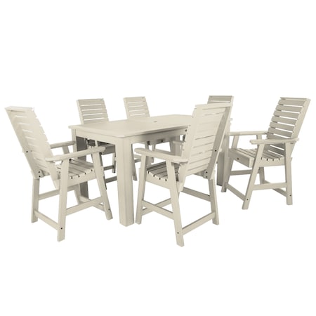 Highwood Usa Weatherly 7pc Rectangular Counter Height Outdoor Patio Furniture Dining Set 72 x 42 AD-ST7WL2CO4BA-WAE